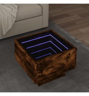 Beistelltisch mit LED Räuchereiche 40x40x30 cm Holzwerkstoff