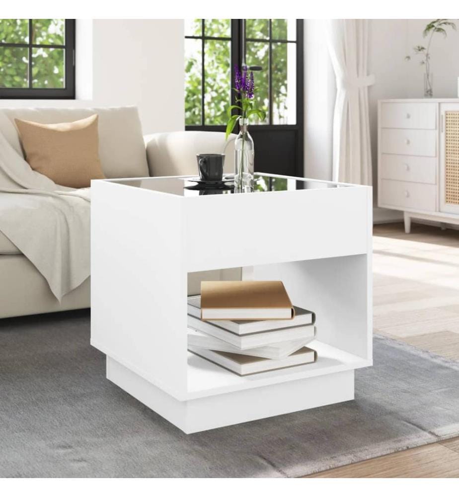 Couchtisch mit Infinity-LED Weiss 50x50x50 cm
