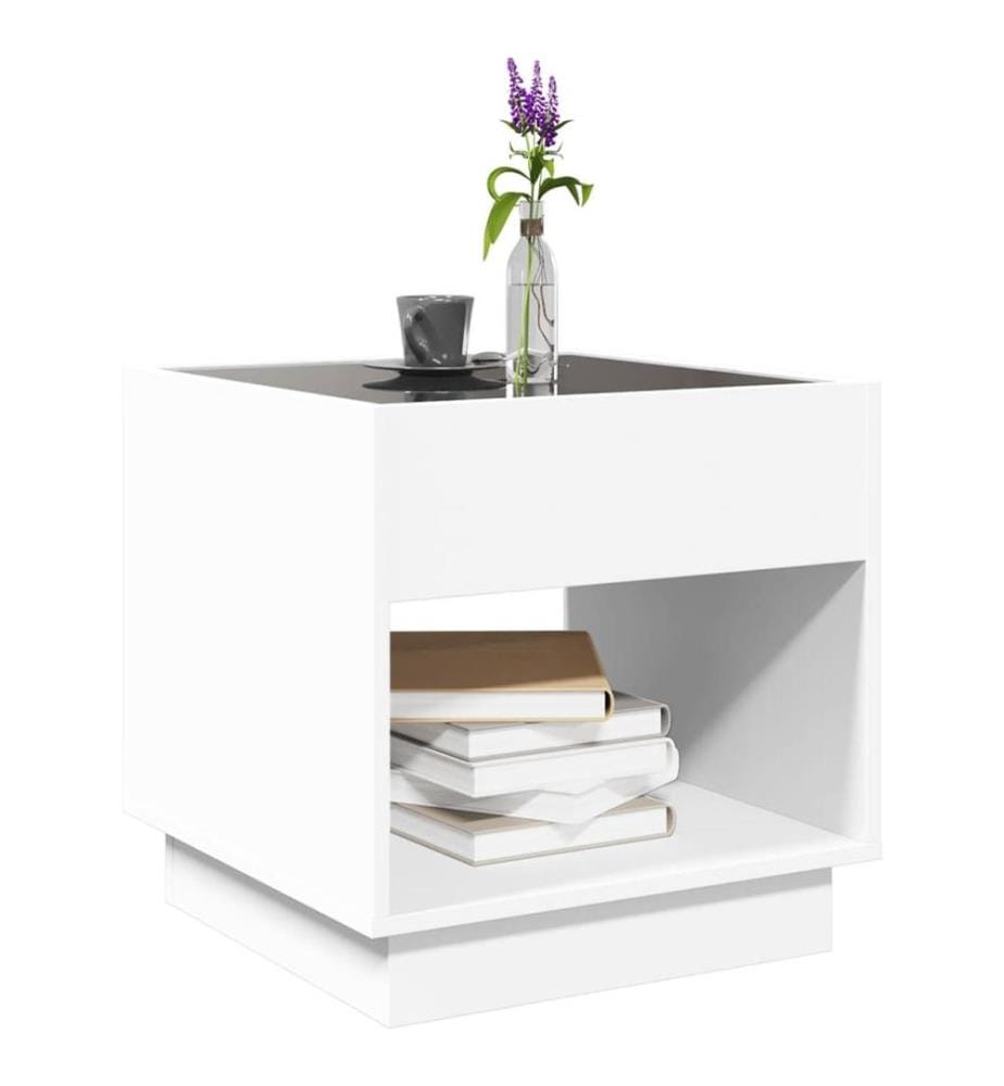 Couchtisch mit Infinity-LED Weiss 50x50x50 cm