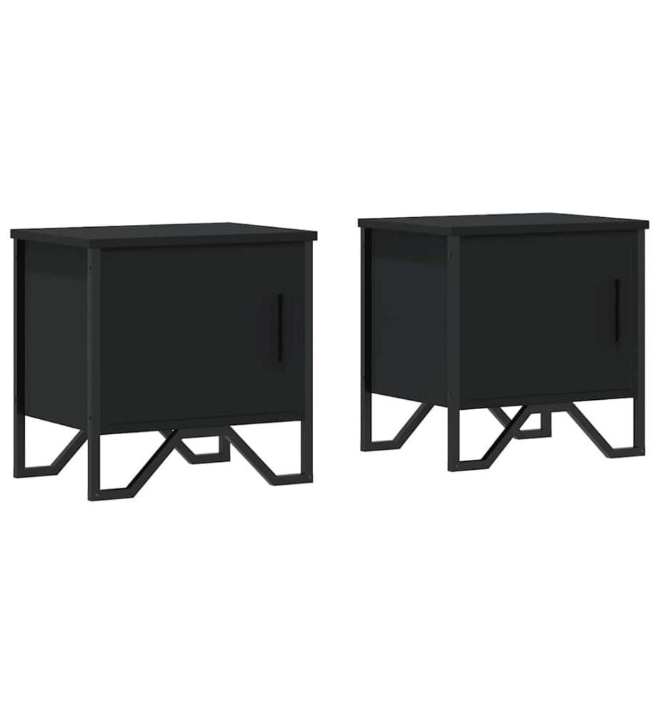 Nachttische 2 Stk. Schwarz 40x30x40 cm Holzwerkstoff