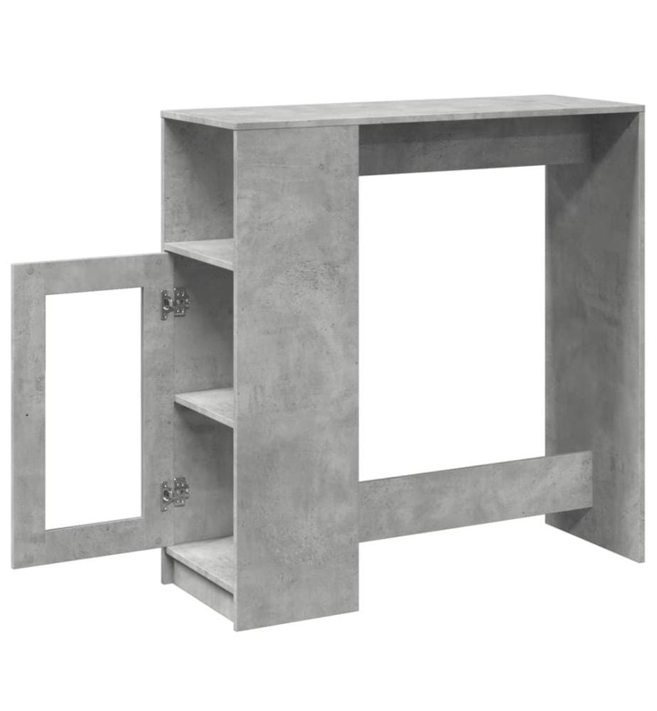 Bartisch mit Regal Betongrau 101x40x103,5 cm Holzwerkstoff