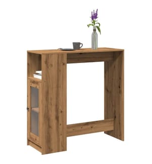 Table de bar avec étagères chêne artisanal bois d'ingénierie