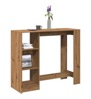 Table de bar avec étagère chêne artisanal bois d'ingénierie
