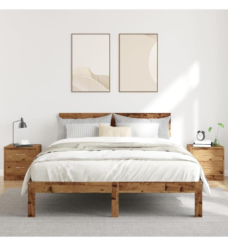 Nachttische 2 Stk. Altholz-Optik 40x30x40 cm Holzwerkstoff