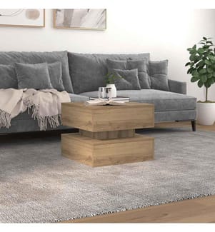 Couchtisch mit LED-Leuchten Artisan-Eiche 50x50x40 cm