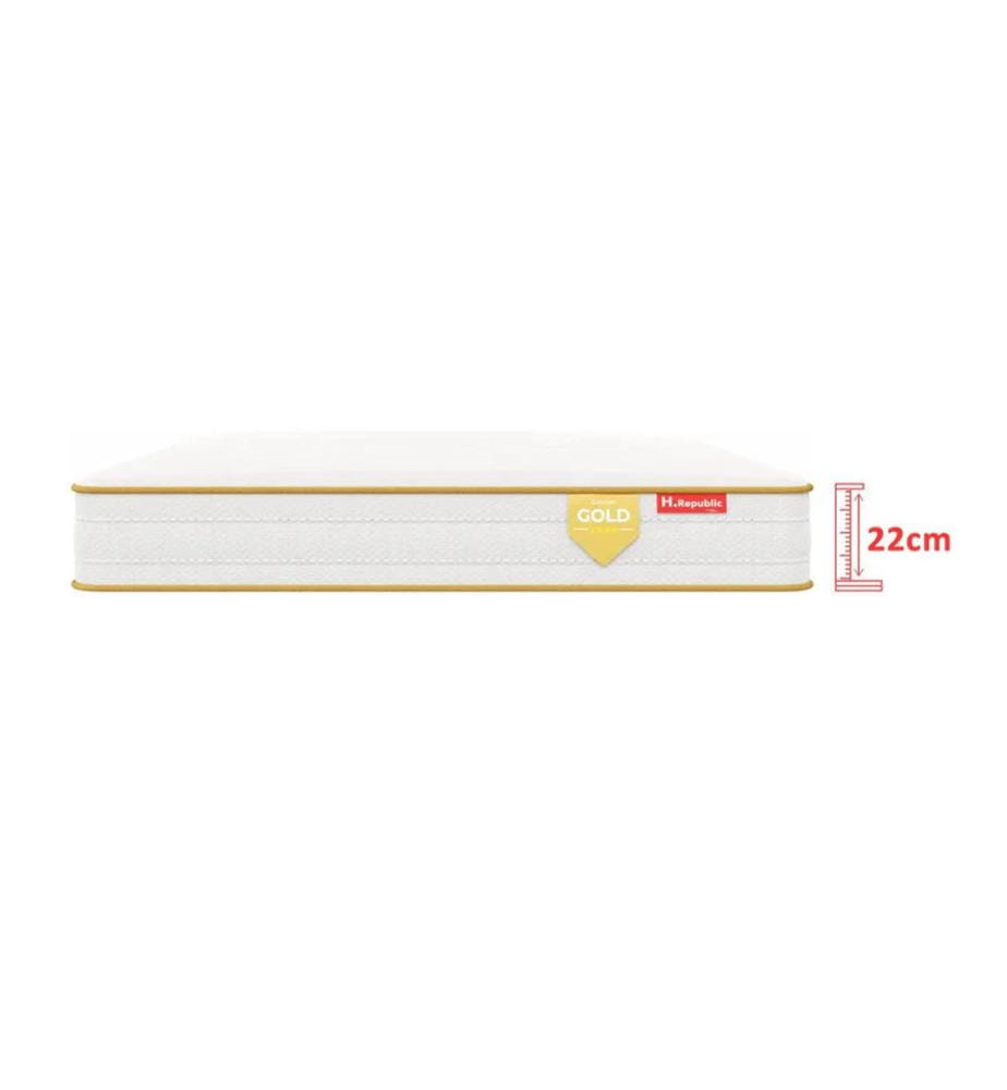 Pack Matratze 180x200x22cm + 1 Lattenrost 180x200 + 2 Kopfkissen 60x40x30cm + 1 Duvet 140x200cm