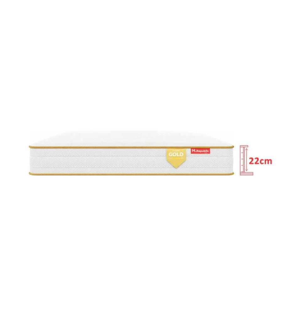 Pack Matratze 160x200x22cm + 1 Lattenrost 160x200 + 2 Kopfkissen 60x40x30cm + 1 Duvet 240x220cm