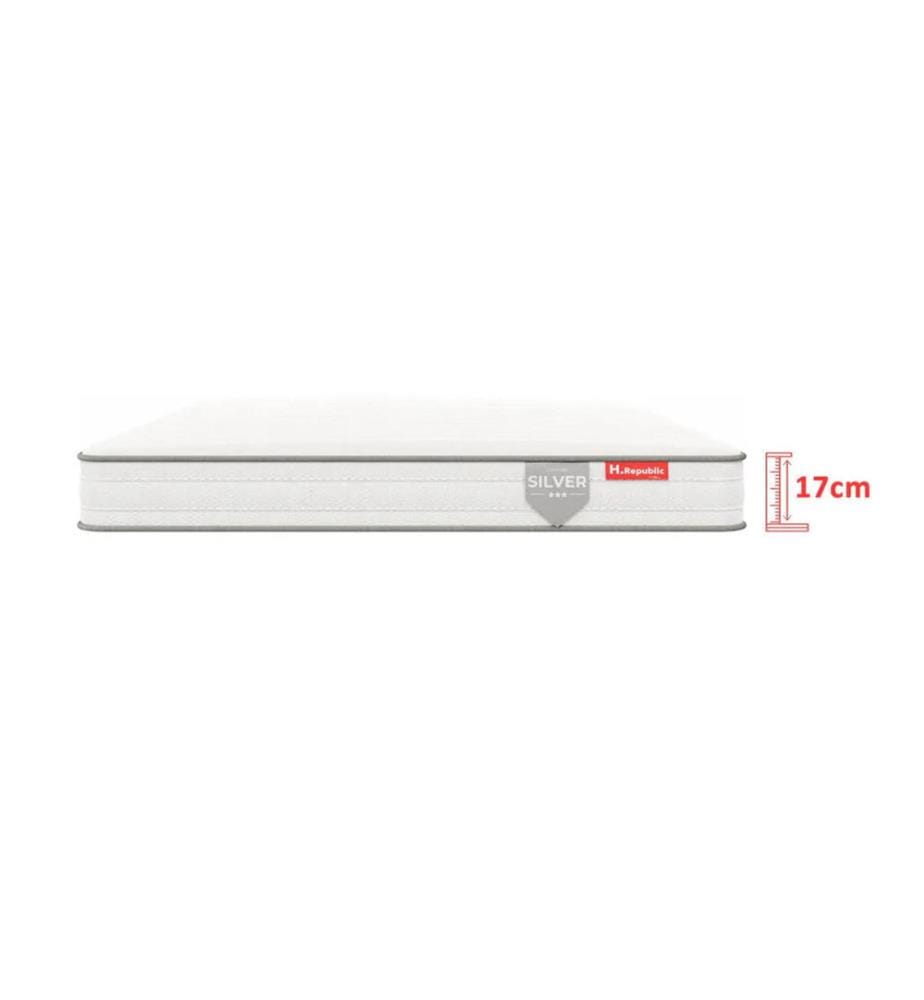 Pack Matratze HSILVER 180x200x17cm + 1 Lattenrost 180x200 + 2 Kopfkissen 60x40x30cm + 1 Duvet 140x200cm