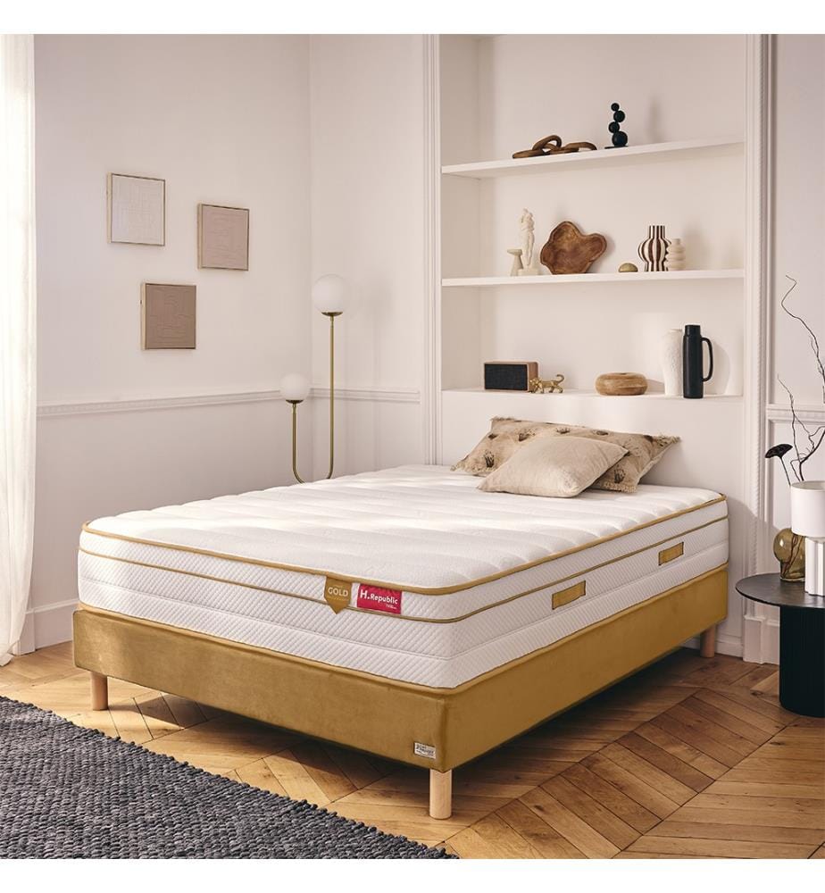 Pack 160 x 200 Matratze + 1 Matratzenauflage 5 cm - HGOLD 30 cm