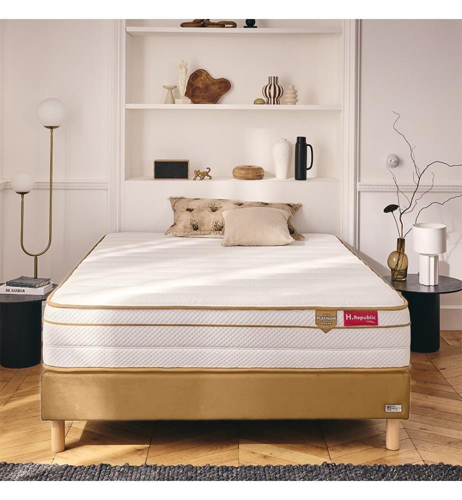 Pack 160 x 200 Matratze + 1 Matratzenauflage 5 cm - HGOLD 30 cm