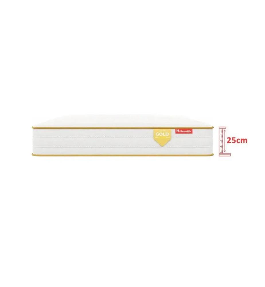 Pack Matratze 180 x 200 + 2 Kopfkissen 60 x 40 + 1 Duvet 240 x 260 cm - HGOLD 25 cm