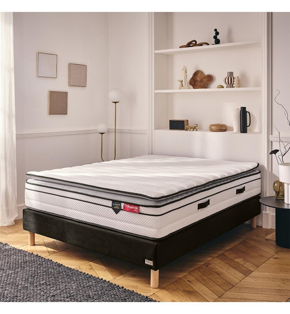 Matratze 200 x 200 cm Taschenfederkern und HD Memory Foam mit integrierter Matratzenauflage - HULTIMATE 32 cm