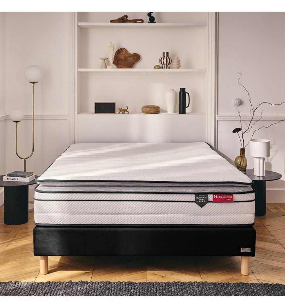 Matratze 200 x 200 cm Taschenfederkern und HD Memory Foam mit integrierter Matratzenauflage - HULTIMATE 32 cm