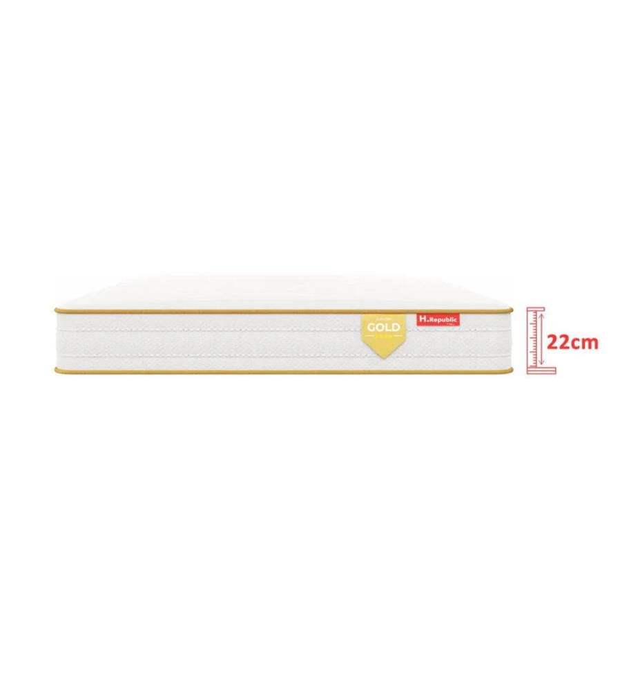 Pack Matratze 160 x 200 + 2 Kopfkissen 60 x 40 + 1 Duvet 220 x 240 cm - HGOLD 22 cm