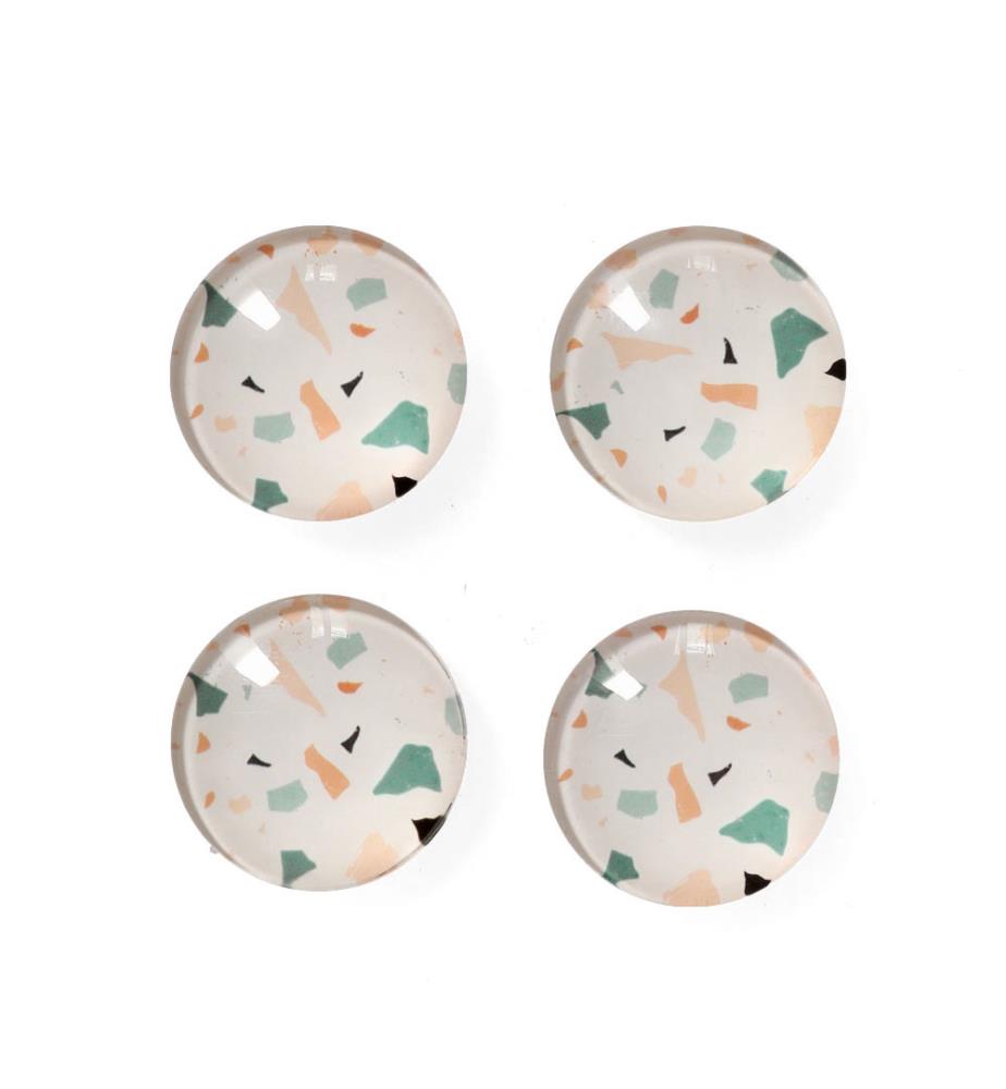 Magnet-Set Terrazzo - 4-Tlg. - Kunststoff/Glas