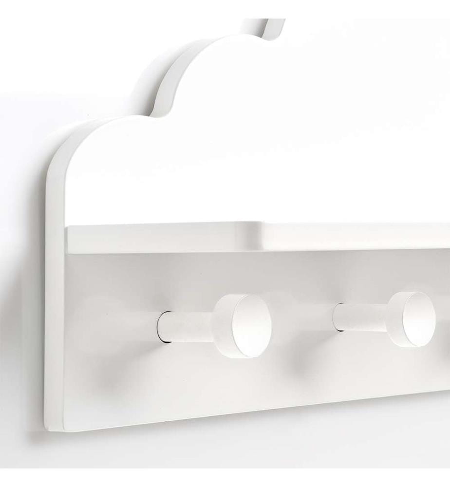Kinder-Wandgarderobe Wolke, MDF - Weiss