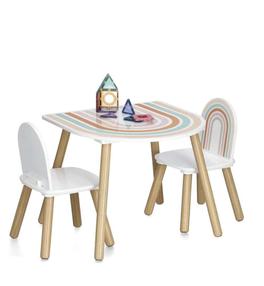 Kindersitzgruppe Rainbow, 3-teilig, Mdf/Pin - Mehrfarbig