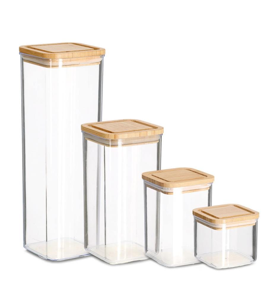 Vorratsdose mit Bambusdeckel, Kunststoff - 800 ml
