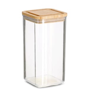 Vorratsdose mit Bambusdeckel, 1200 ml, Kunststoff - Durchsichtig und Braun