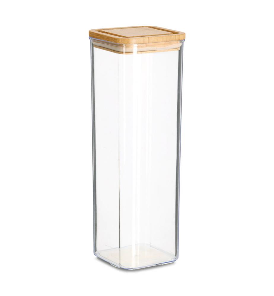 Vorratsdose mit Bambusdeckel, 1900 ml, Kunststoff - Durchsichtig und Braun