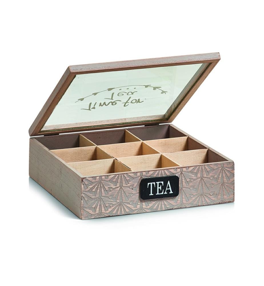 Teebeutelbox aus Holz - Braun