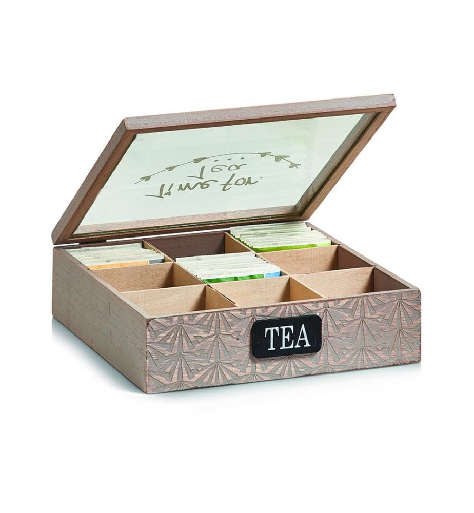 Teebeutelbox aus Holz - Braun