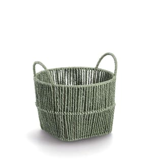 Aufbewahrungskorb, Papiergeflecht, Salbei - Grün