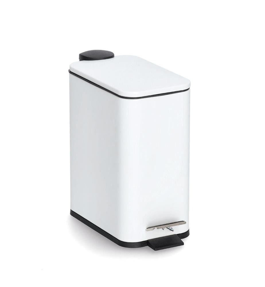Treteimer mit Soft Close, 5L, Metall/Kunsststoff - Weiss