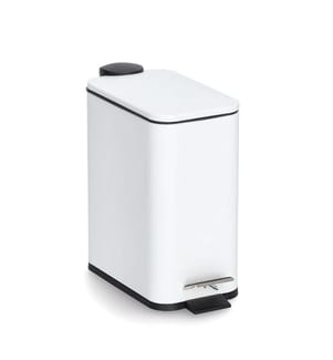 Treteimer mit Soft Close, 5L, Metall/Kunsststoff - Weiss