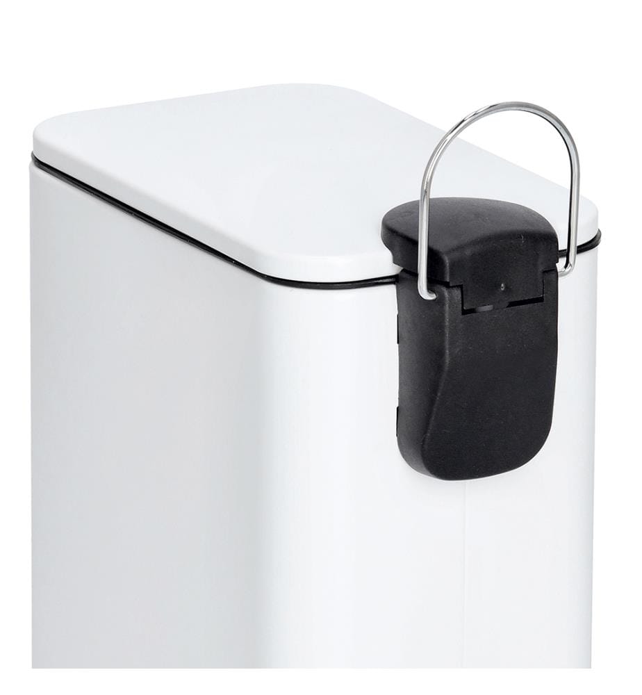 Treteimer mit Soft Close, 5L, Metall/Kunsststoff - Weiss