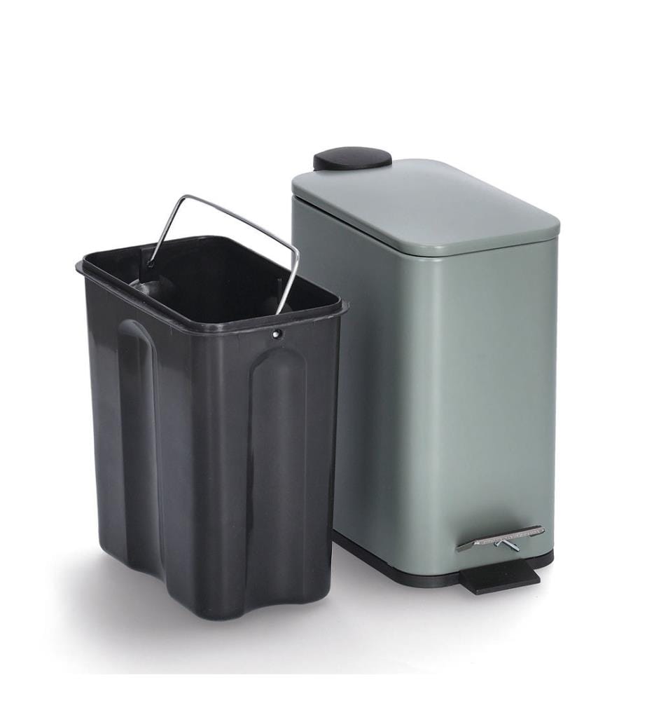Treteimer mit Soft Close, 5L, Metall/Kunsststoff - Grau