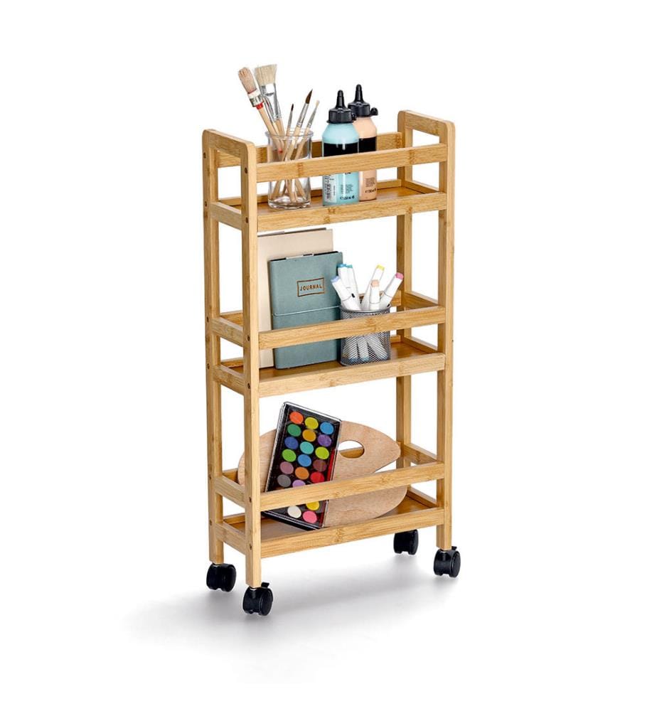 Nischen-Rollwagen, Bambus/MDF - Braun