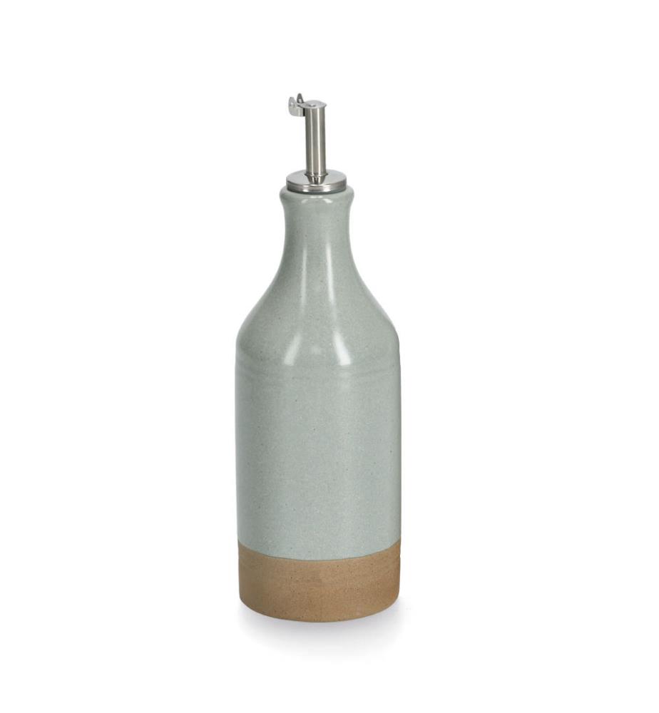 Essig-/Ölflasche - 420 ml - Steingut/Edelstahl
