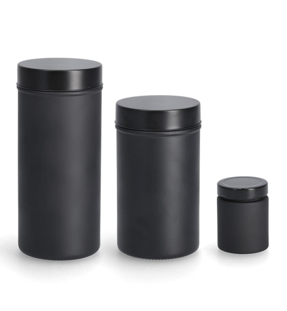 Gewürzglas mit Metalldeckel - 150 ml - Schwarz