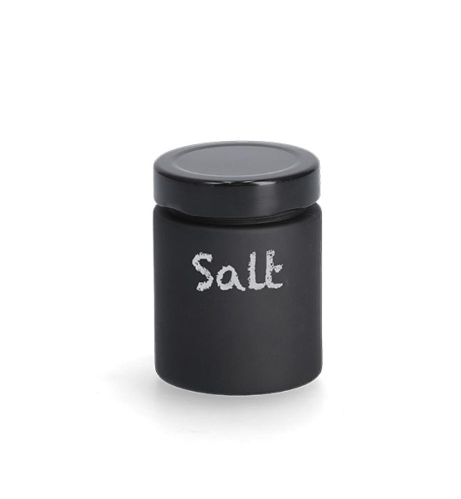 Gewürzglas mit Metalldeckel - 150 ml - Schwarz