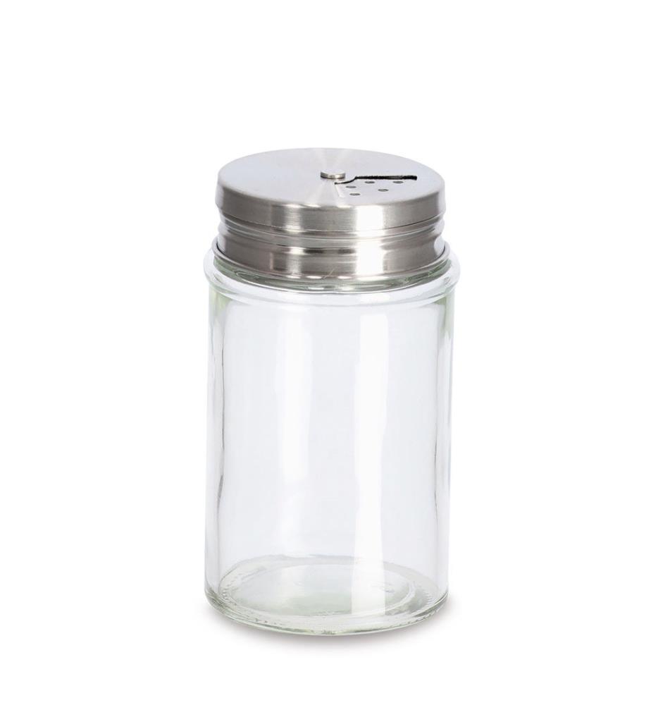 Salzstreuer für Gewürze - 90 ml - Glas/Metall - Transparent und Silber