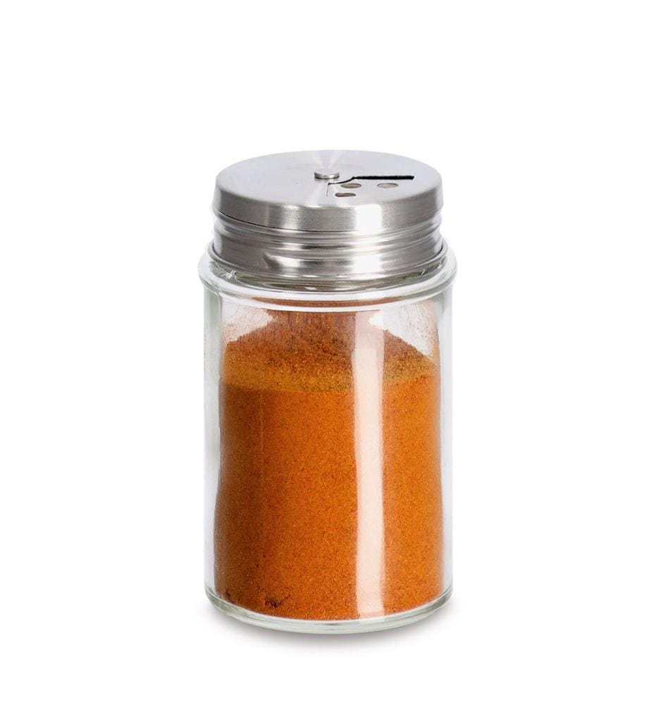 Salzstreuer für Gewürze - 90 ml - Glas/Metall - Transparent und Silber