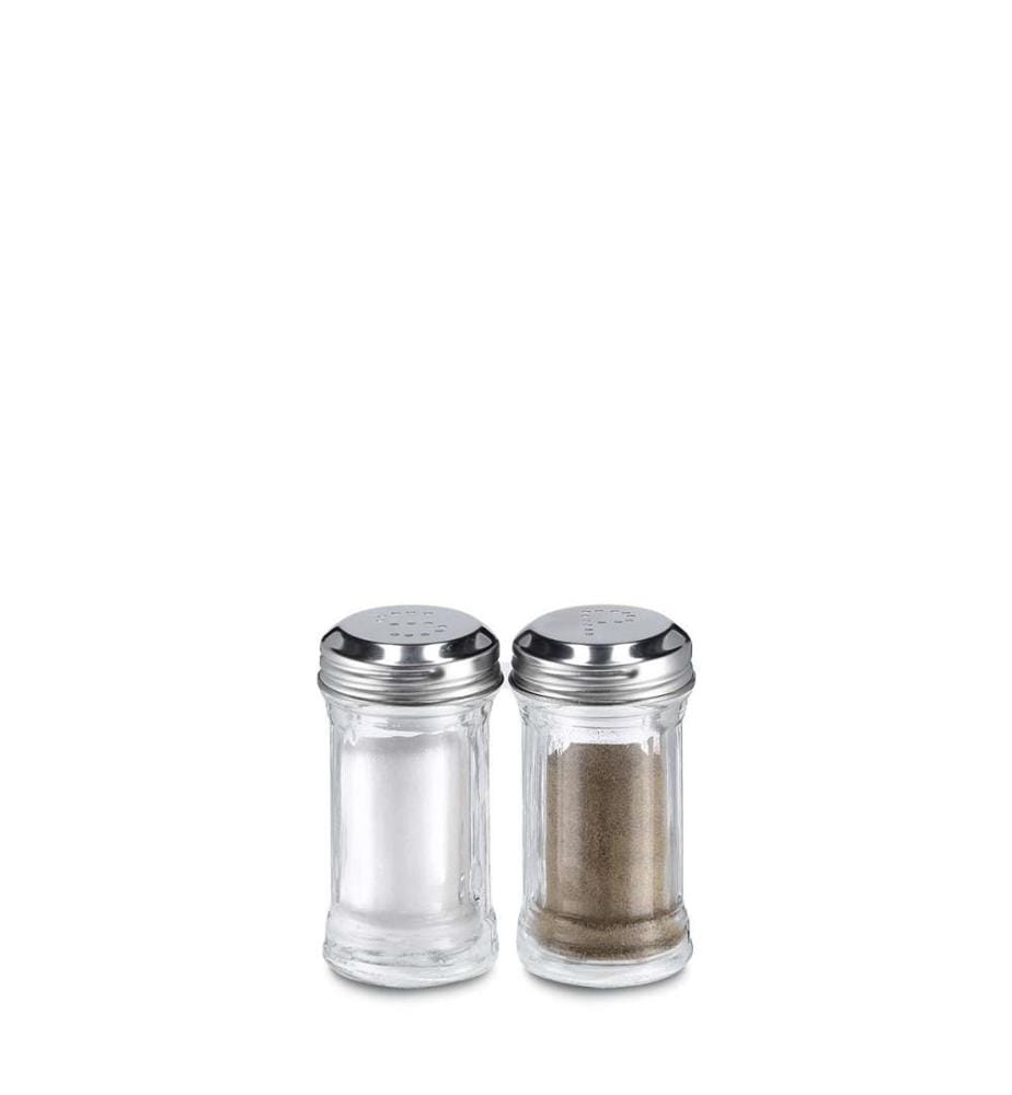 Salz-/ Pfefferstreuer-Set, 2-tlg., Glas/Edelstahl - Durchsichtig