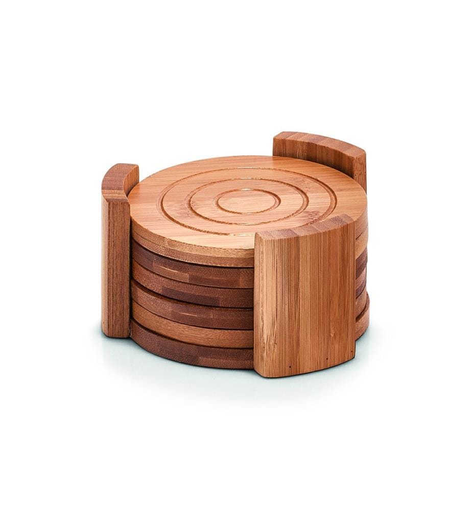 Set Von 7 Bambusuntersetzern