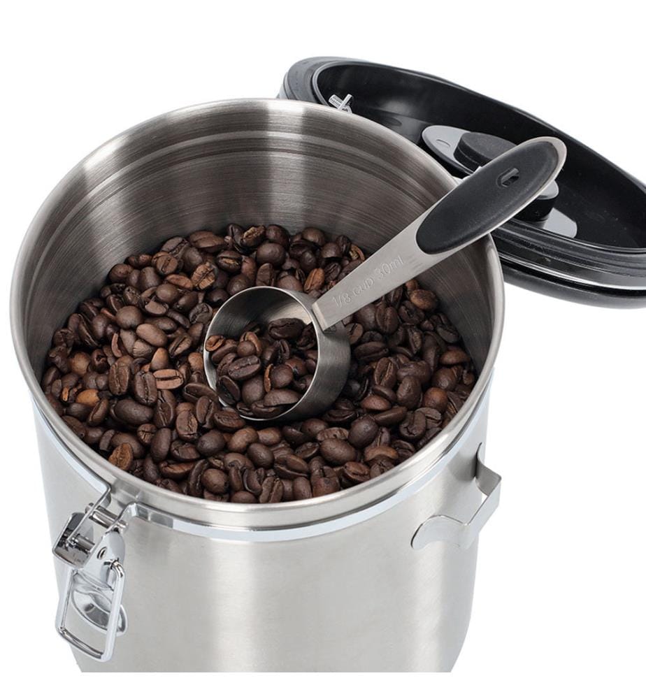 Kaffeedose mit Löffel, 2700ml, Edelstahl/Kunststoff - Silber
