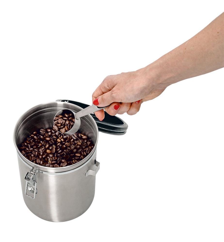 Kaffeedose mit Löffel, 2700ml, Edelstahl/Kunststoff - Silber