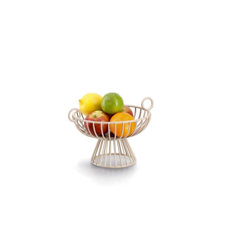 Obstkorb aus Metall - Beige