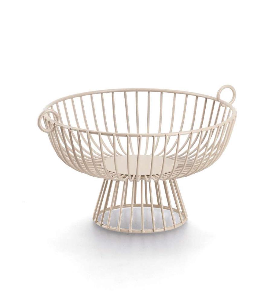 Obstkorb aus Metall - Beige