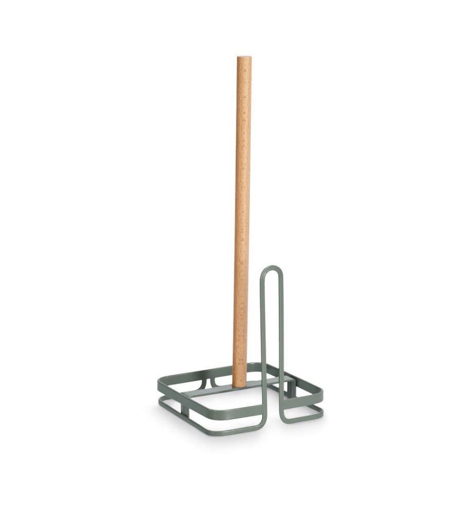 Küchenrollenhalter, Metall/Buche - Salbei