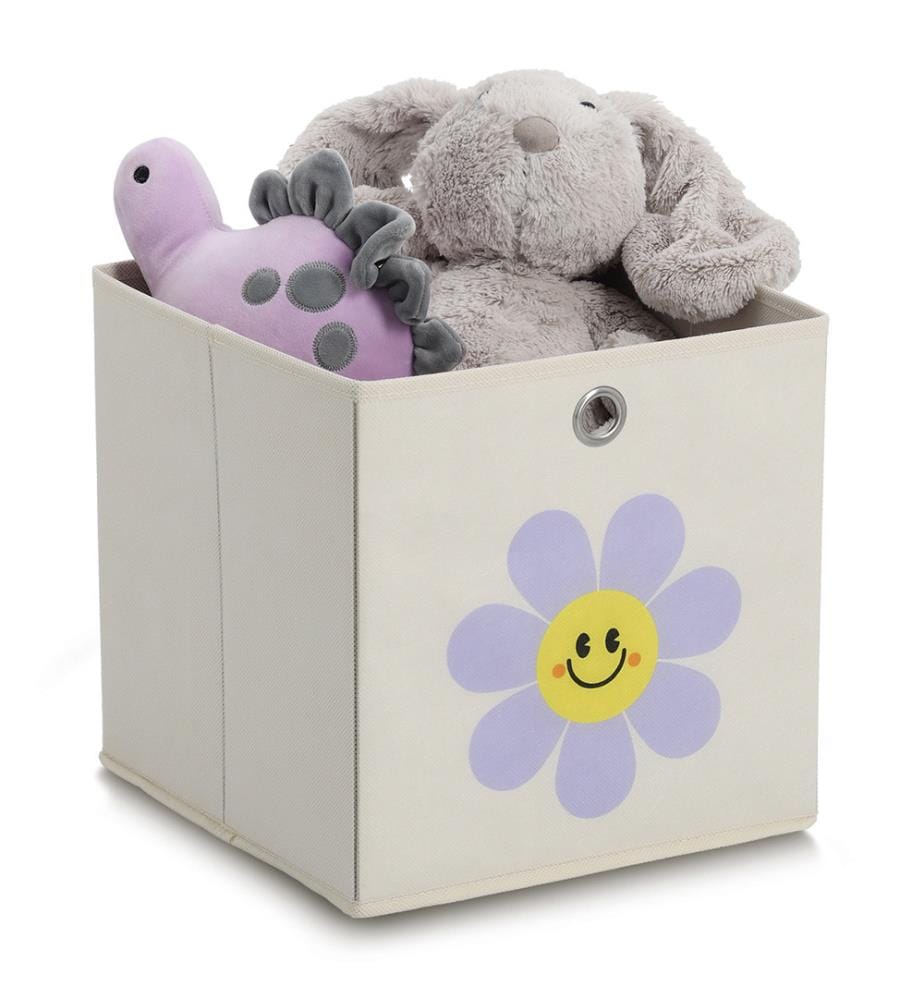 Aufbewahrungsbox "Happy Flower", Vlies, creme