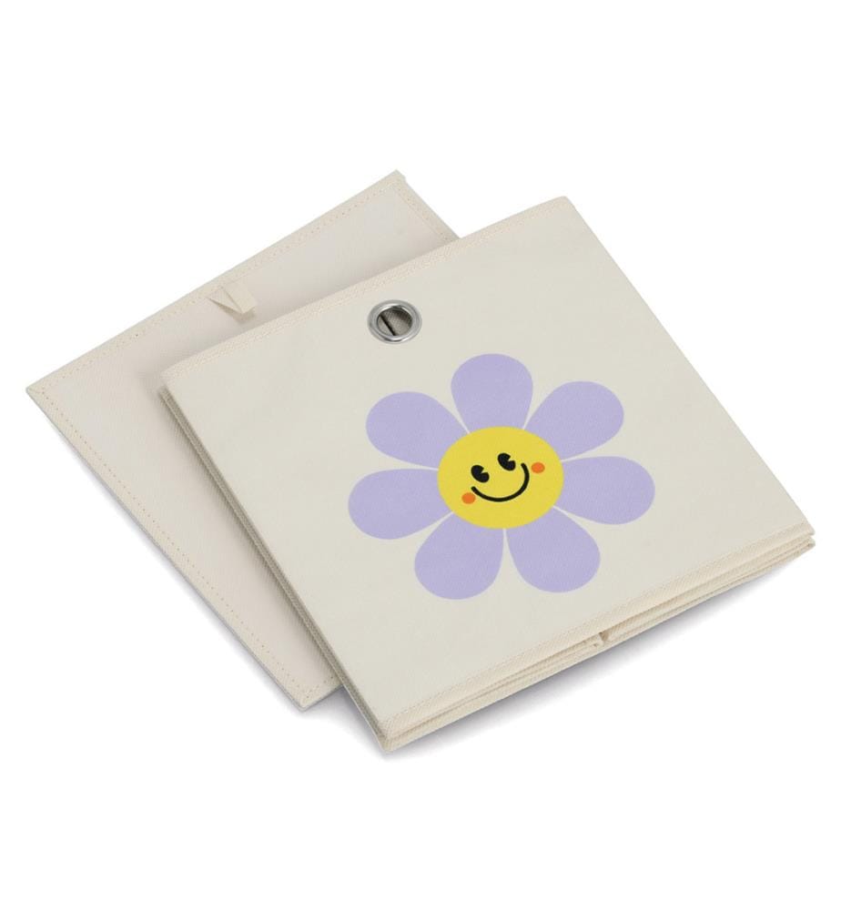 Aufbewahrungsbox "Happy Flower", Vlies, creme