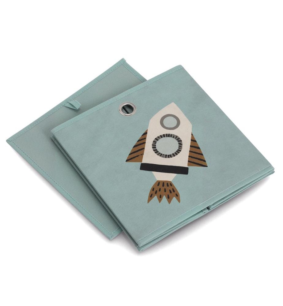 Aufbewahrungsbox "Rocket", Vlies, petrol