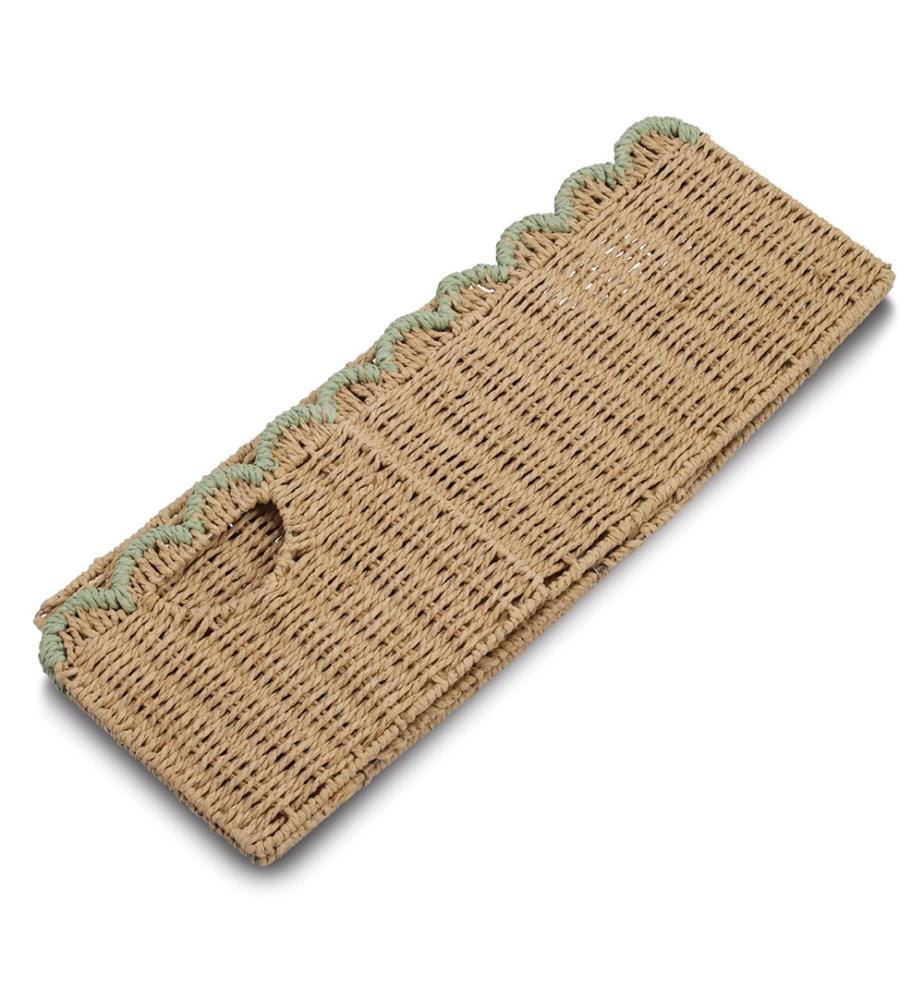 Aufbewahrungskorb, Papiergeflecht, mint, faltbar