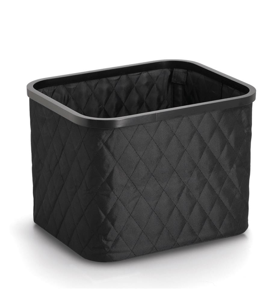 Aufbewahrungskorb, Polyester/Bambus, schwarz
