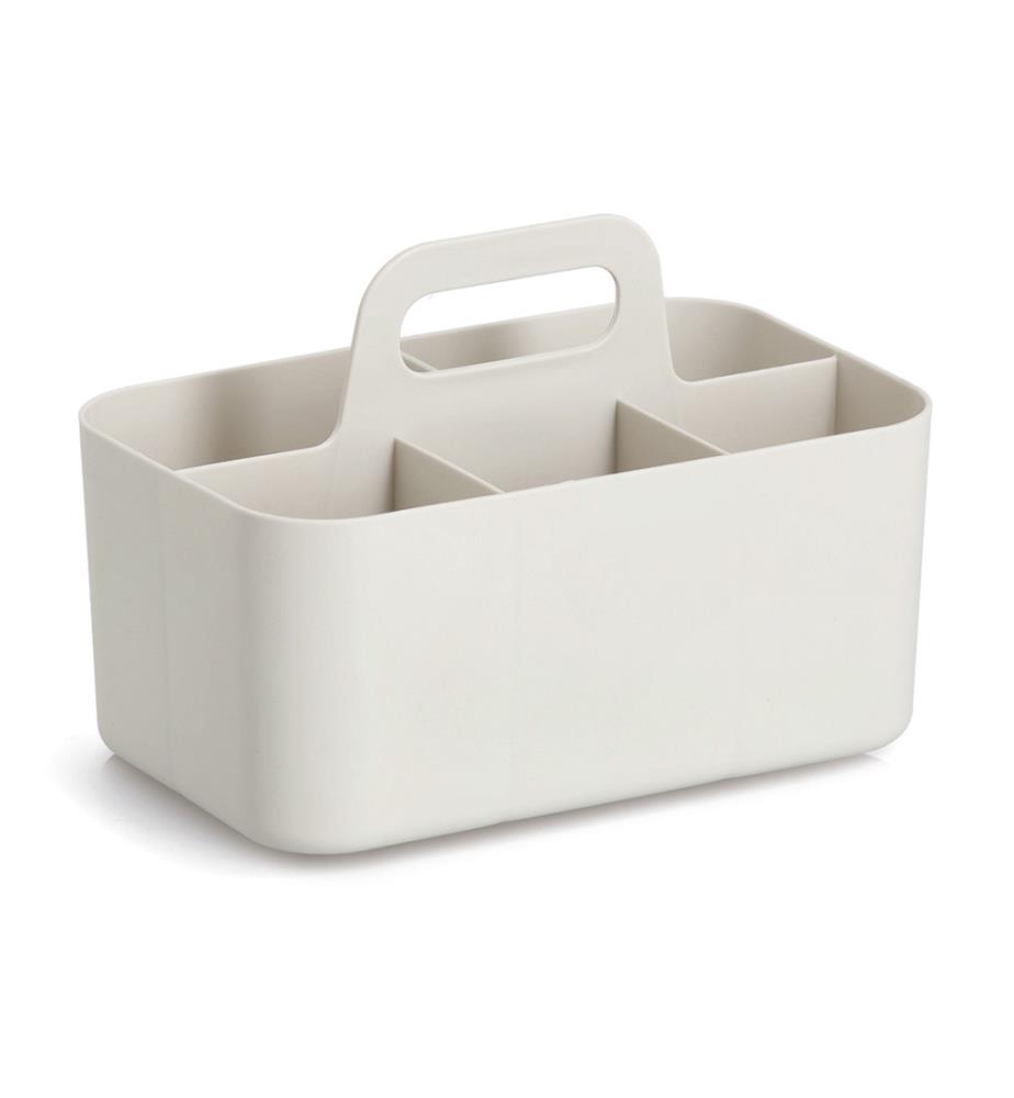 Organizer mit 5 Fächern, Kunststoff, beige